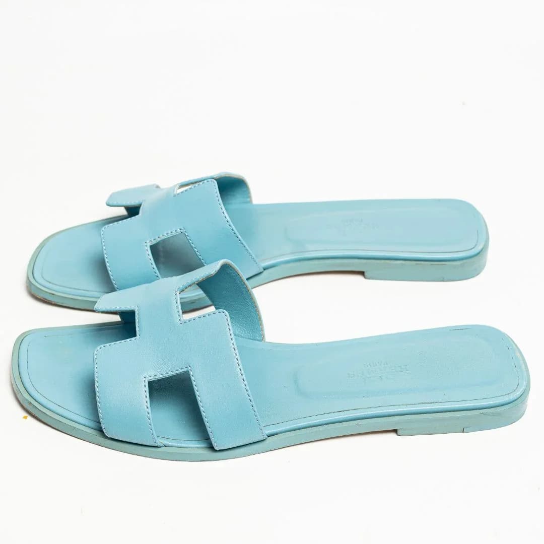 Hermès Sandals, sky blue
