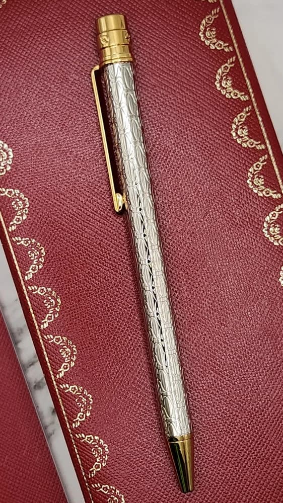 Cartier Santos, full silver with gold line