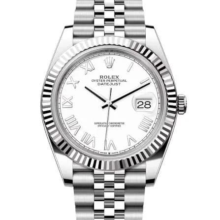 Rolex datejust white index white gold 41mm jubilee