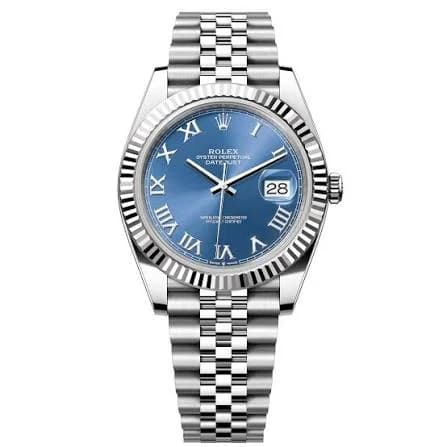 Rolex datejust azzurro blue 41 mm white gold jubilee