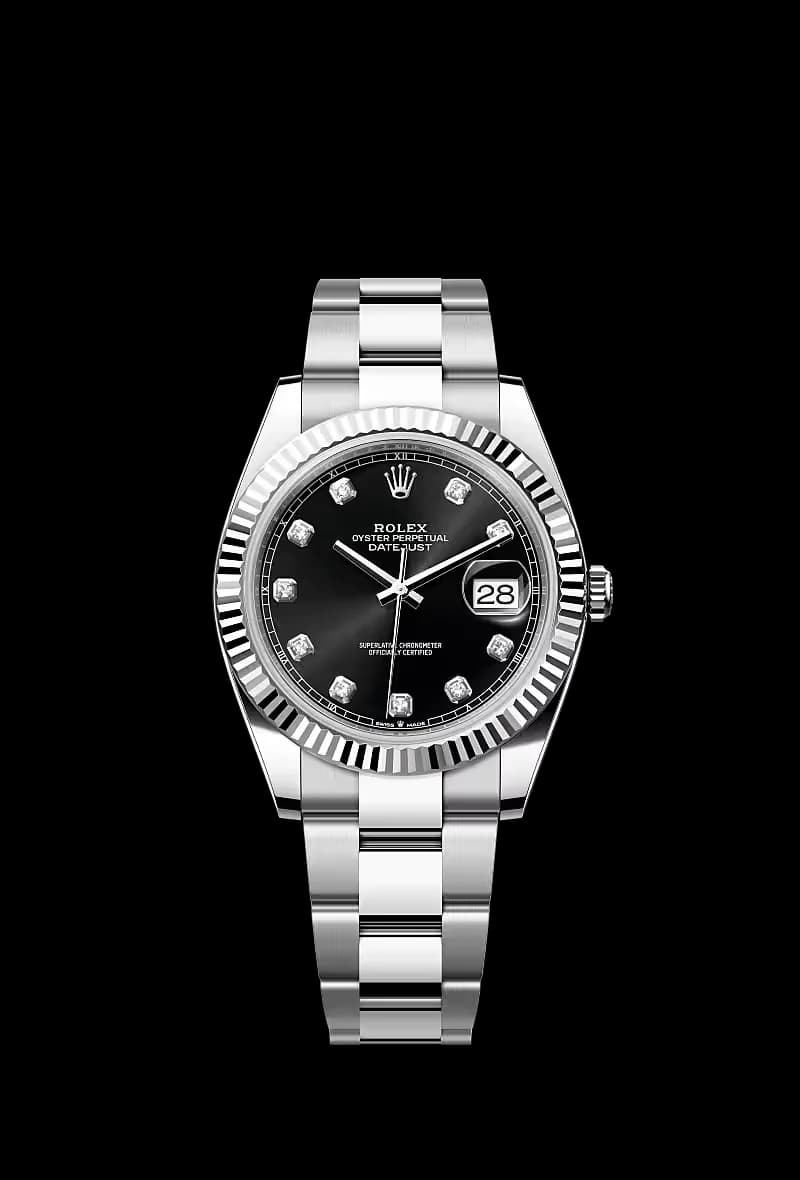 Rolex Datejust 41, white gold and steel, diamond